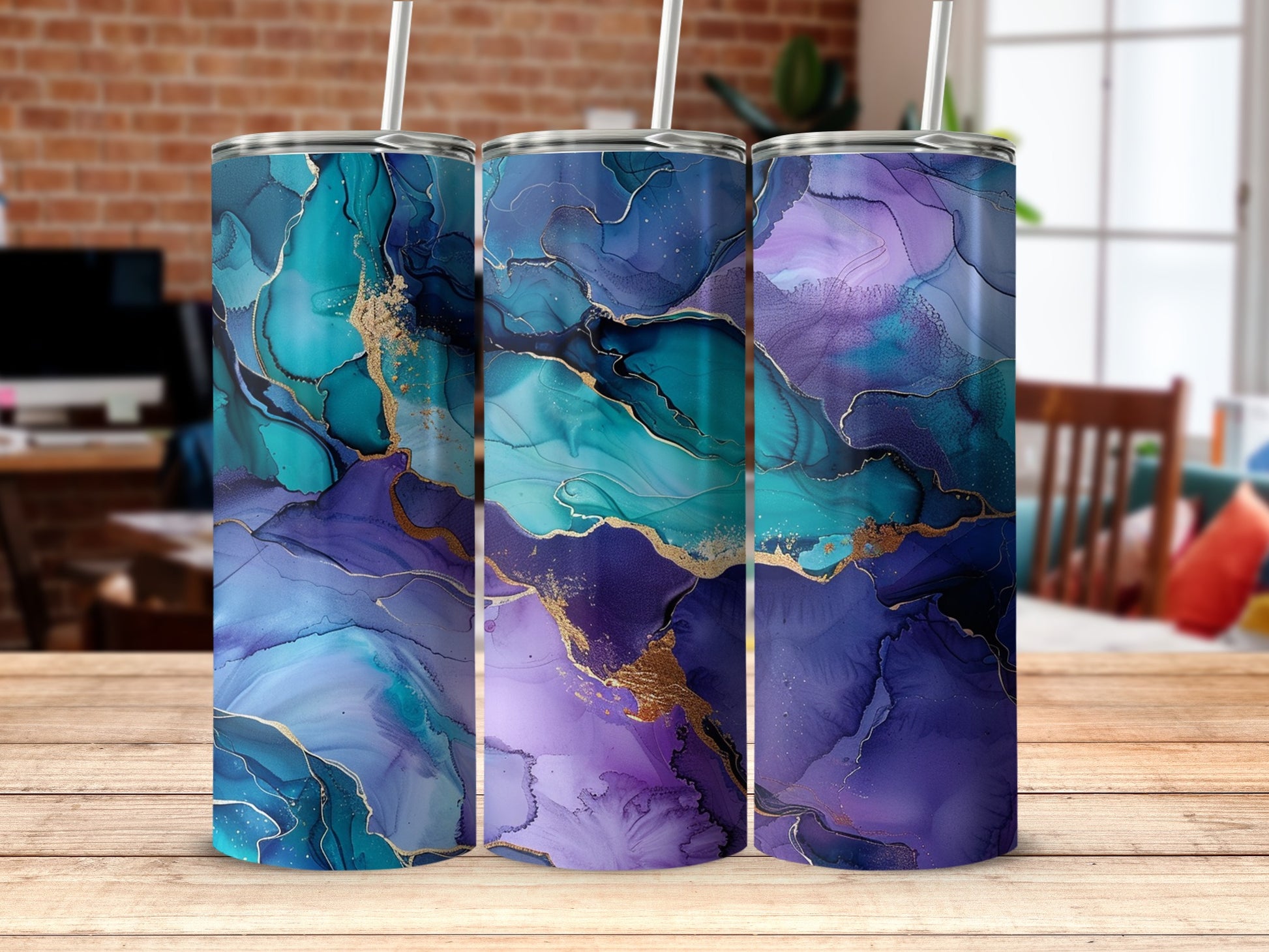 Vibrant Abstract Art Design Tumbler for Stylish Hydration