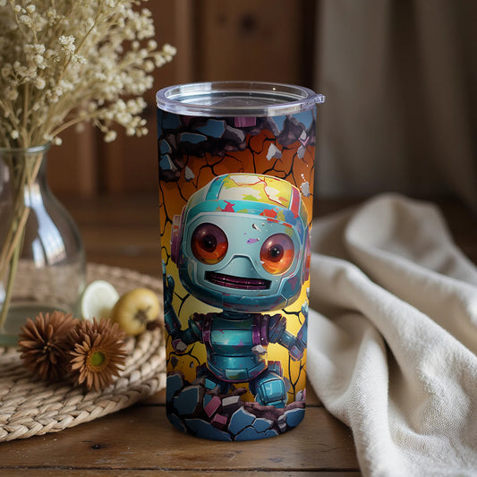 Colorful Robot Themed Insulated Tumbler