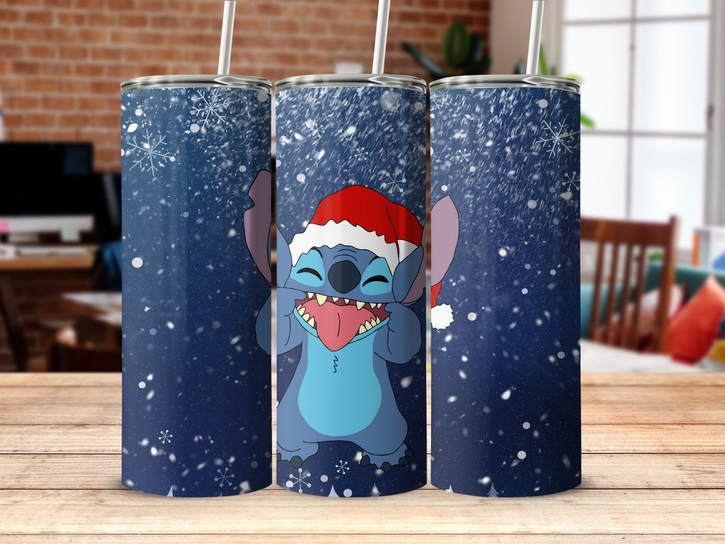 Blue Snowflakes Christmas Character Tumbler product