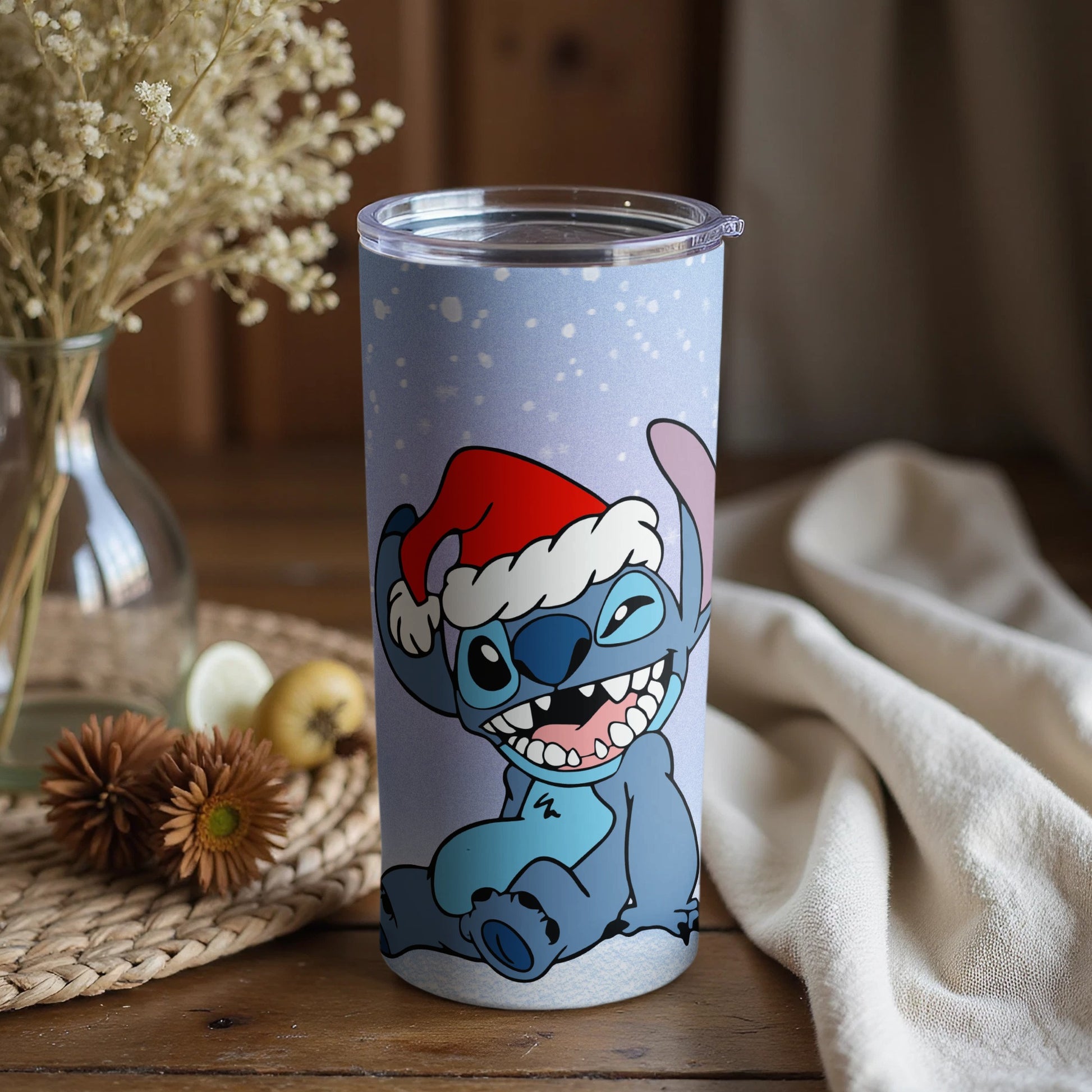Christmas Santa Hat Stitch Tumbler Gift