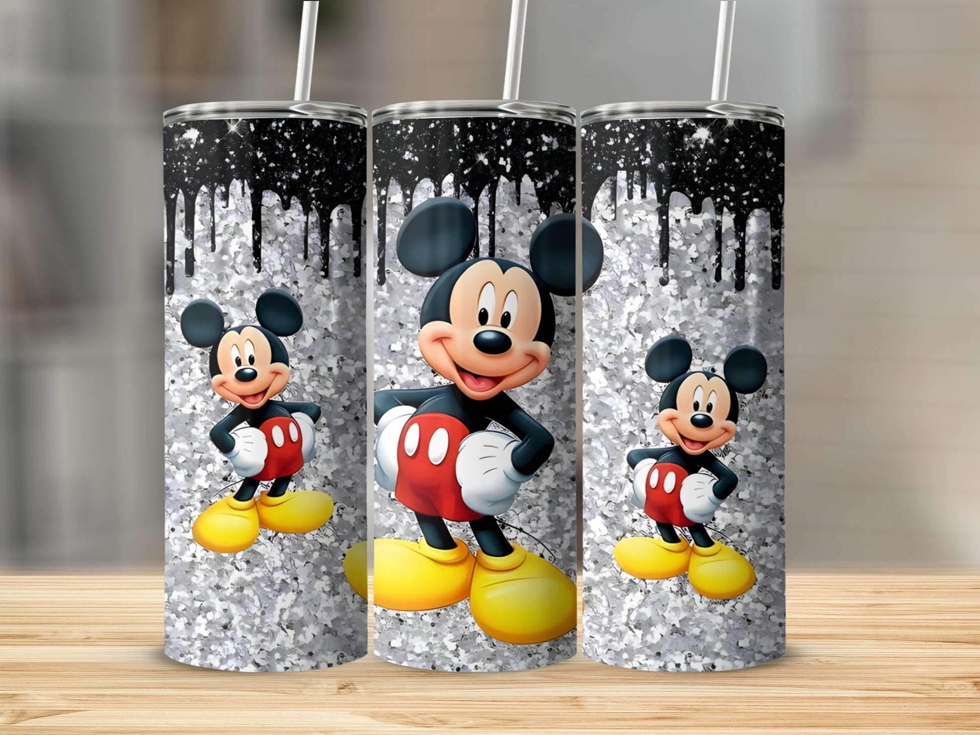 Mickey Mouse Glitter Tumbler Stainless Steel Cup