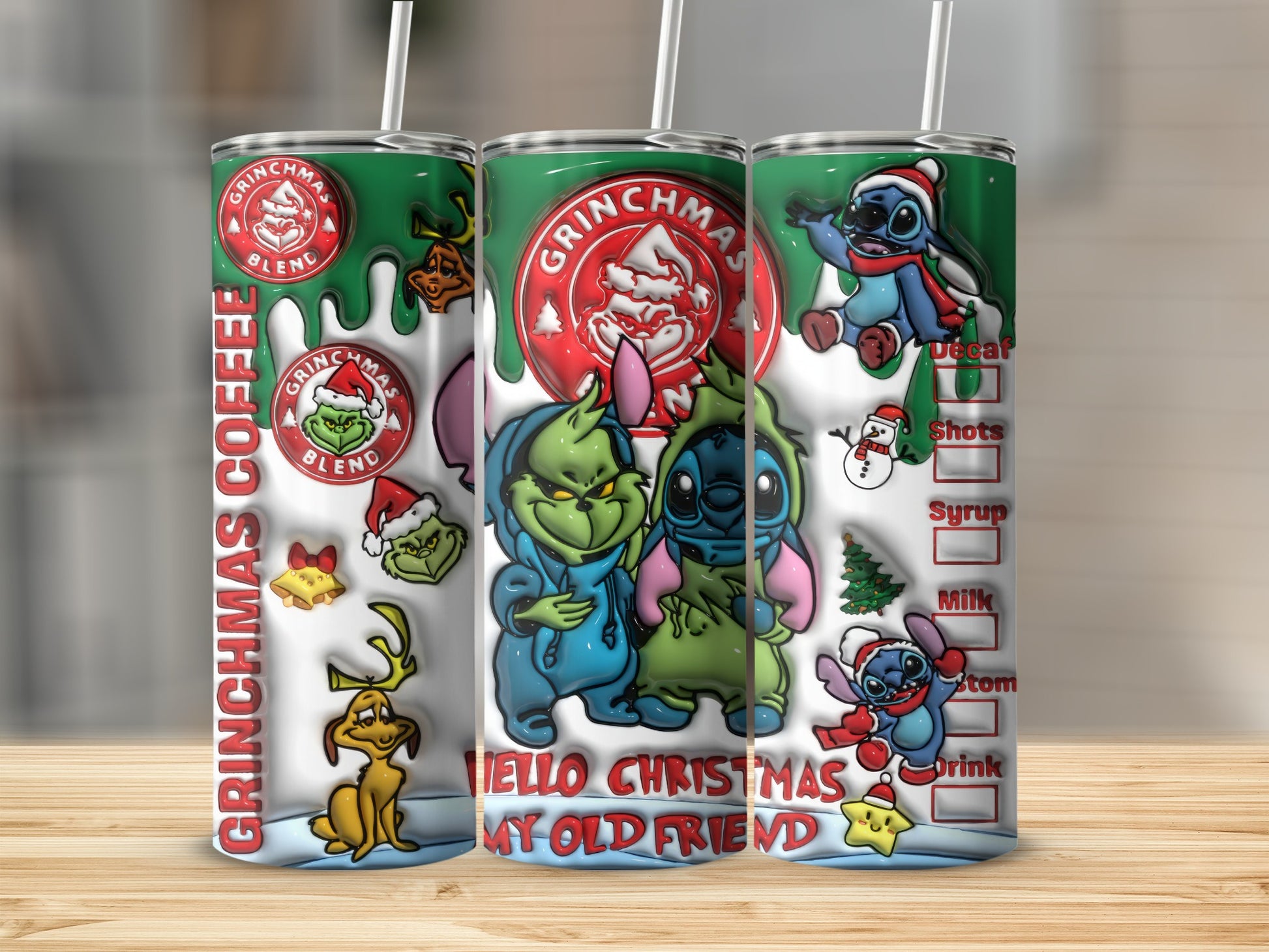 Grinch Christmas Coffee Hellos Friend Stainless Steel Tumbler
