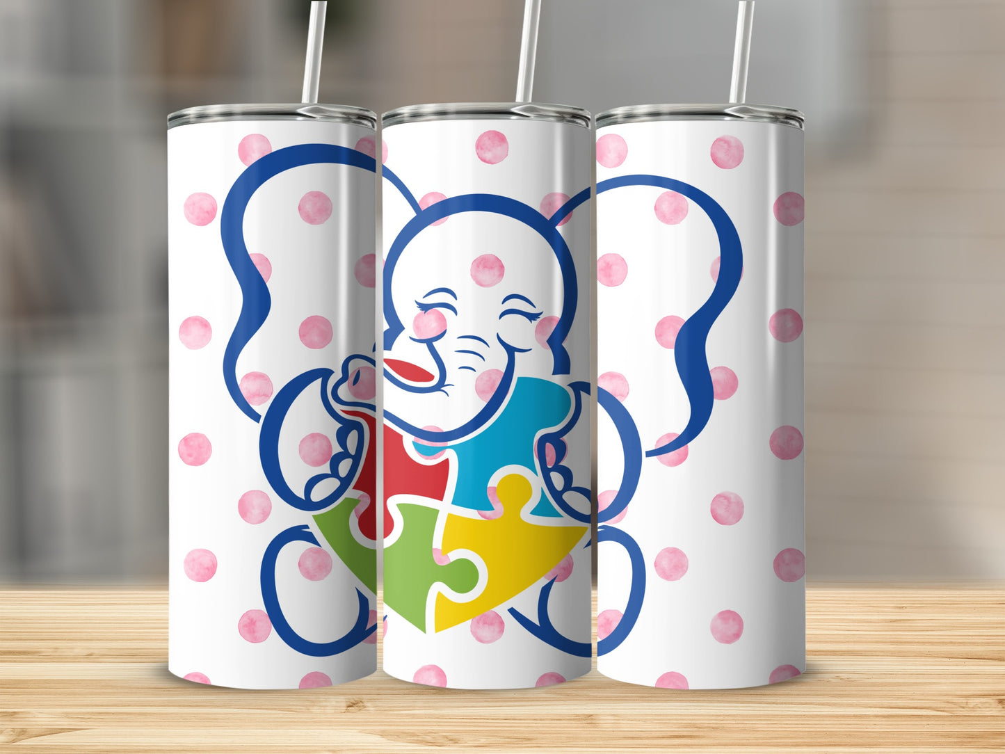 Elephant with Puzzle Design Tumbler for Unique Style