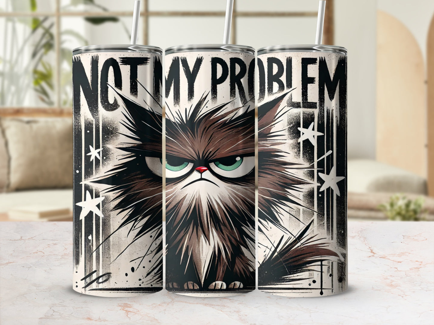 Not My Problem Grumpy Cat Insulated Tumbler Drinkware