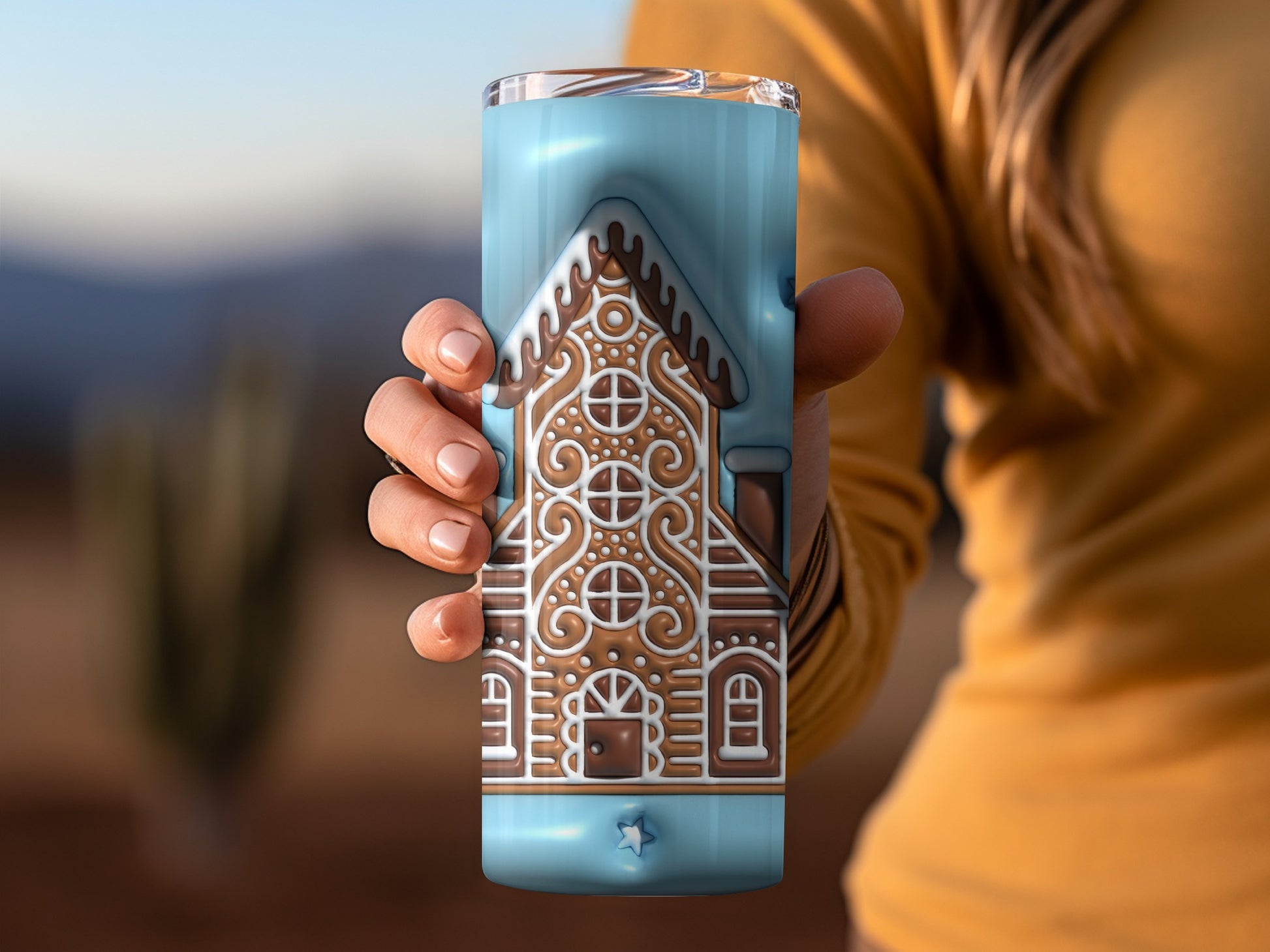 Gingerbread House Themed Insulated Tumbler Cup