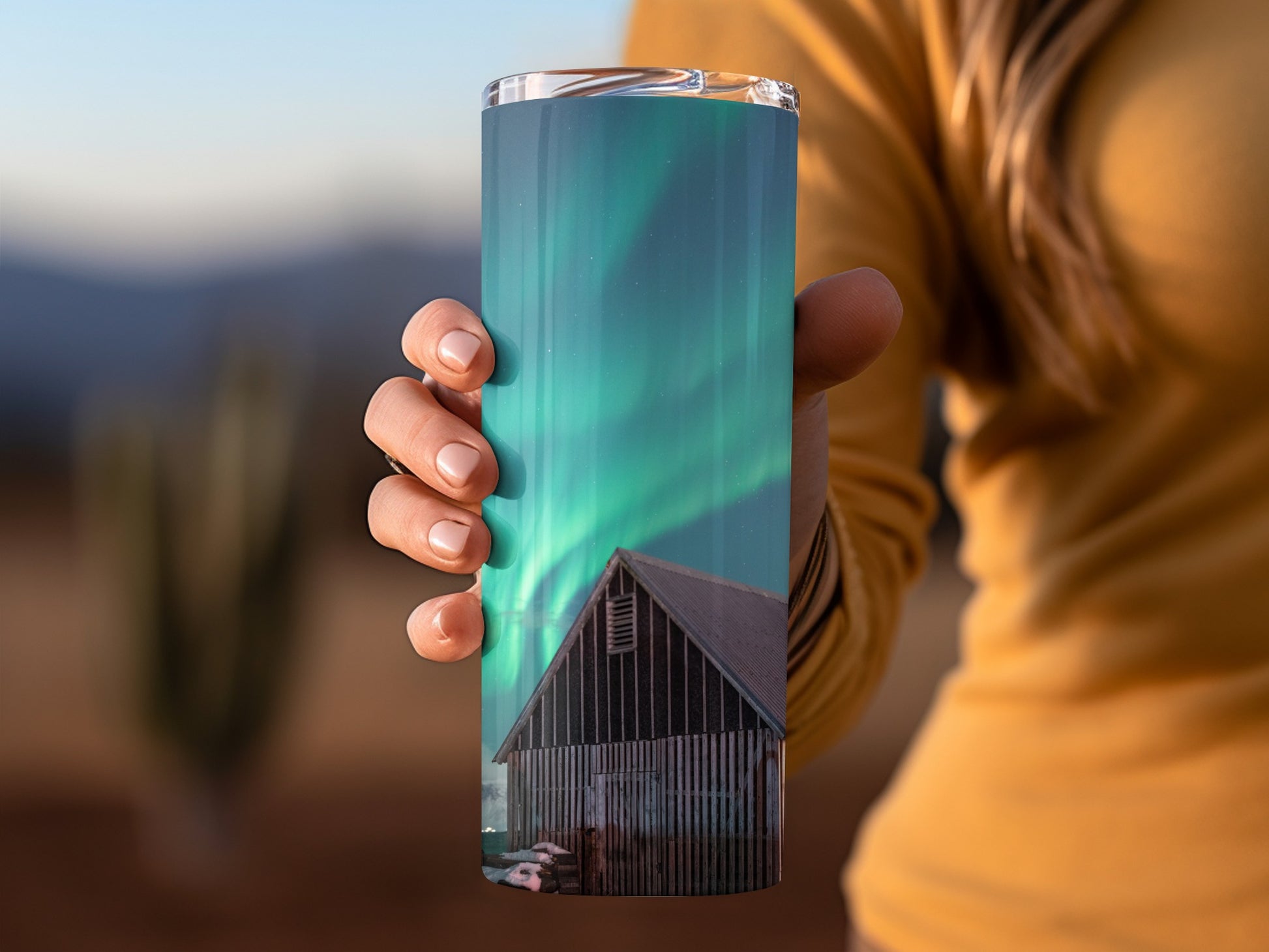 Northern Lights Barn Design Tumbler