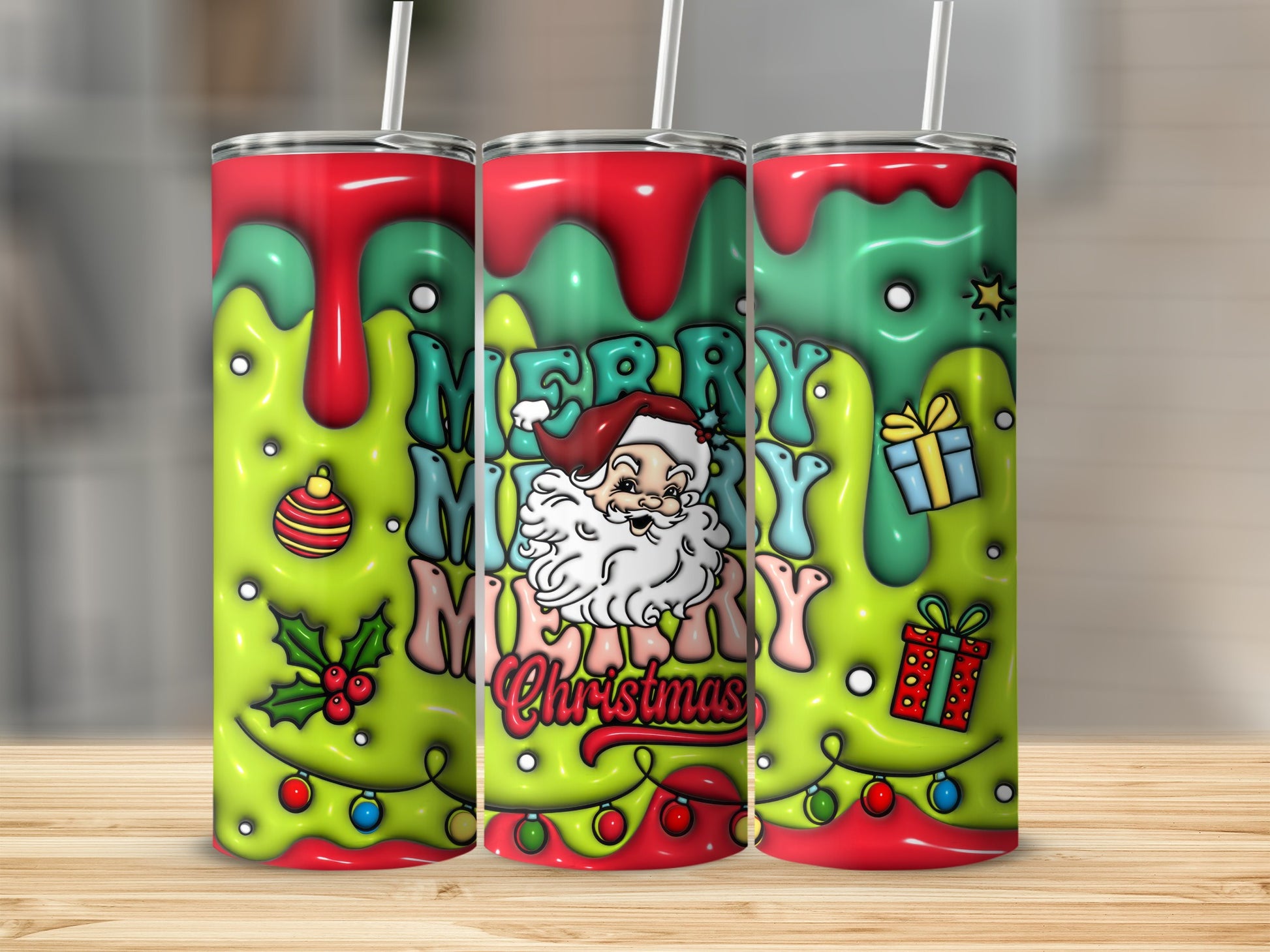 Merry Christmas Santa and Gifts Tumbler Product