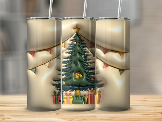 Festive Christmas Tree and Gifts Insulated Tumbler