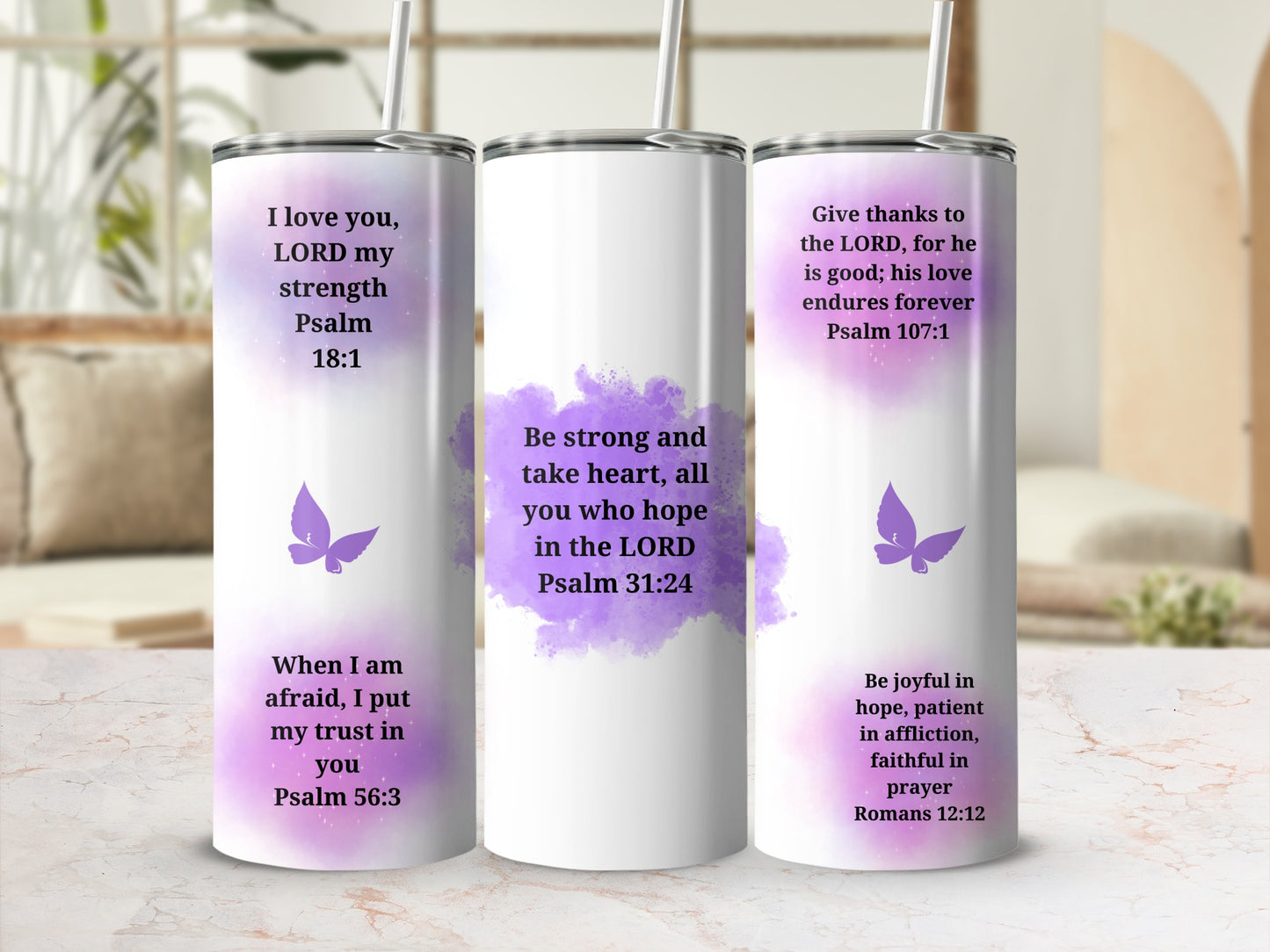 Inspirational Biblical Quote Stainless Steel Tumbler