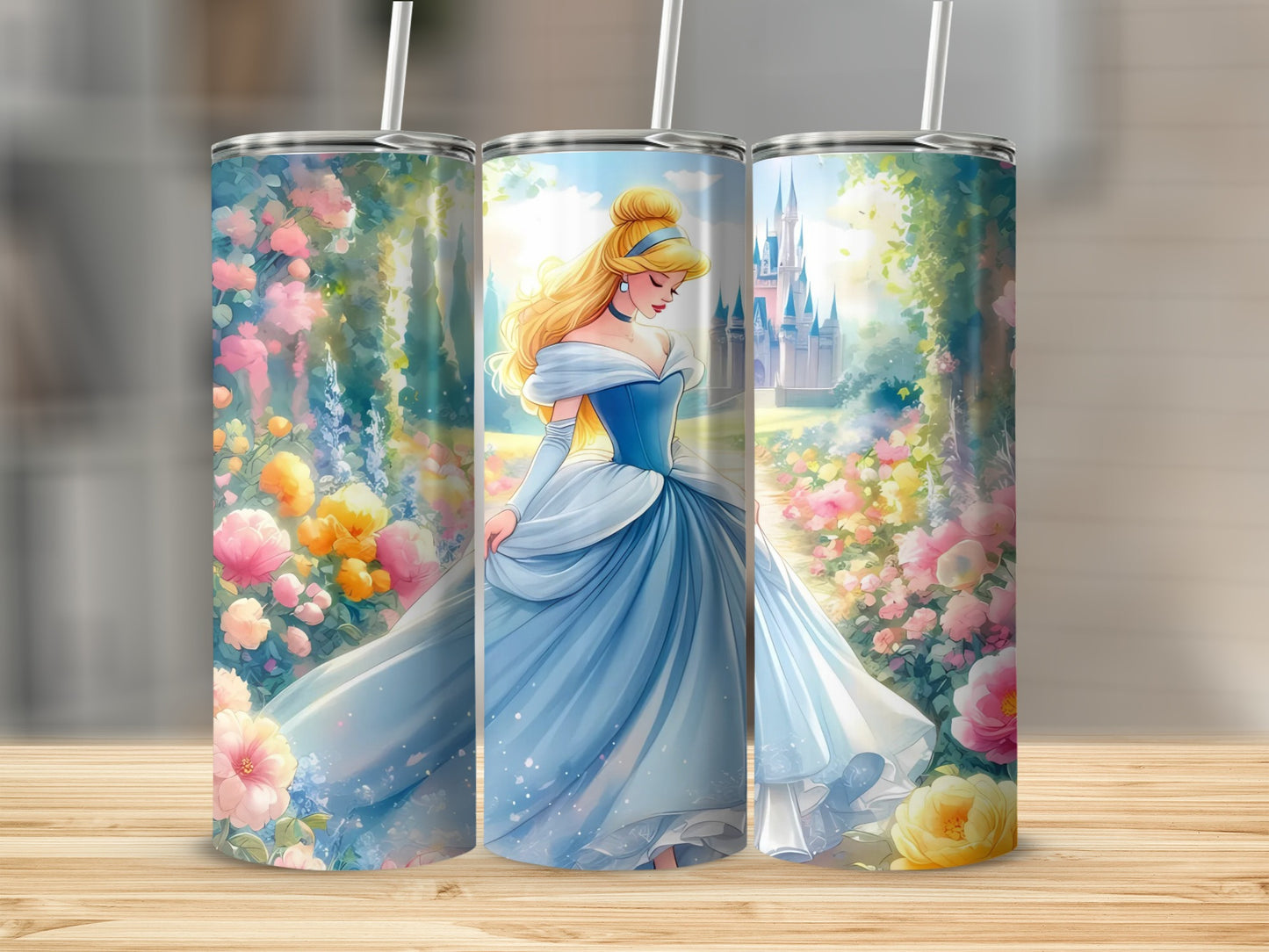 Enchanting Princess Castle Garden Themed Tumbler Cup