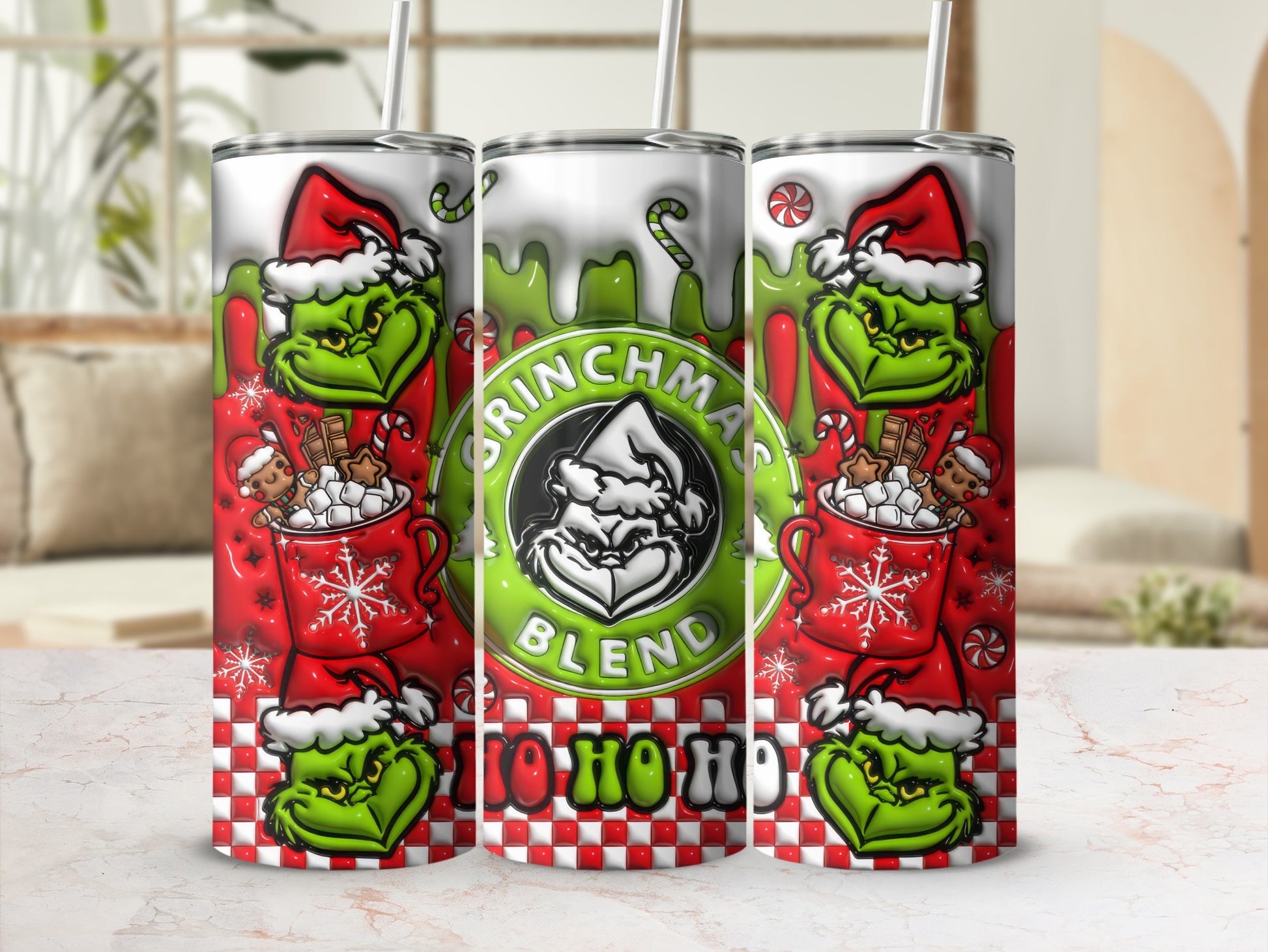 Grinchmas Blend Christmas Holiday Theme Tumbler Cup