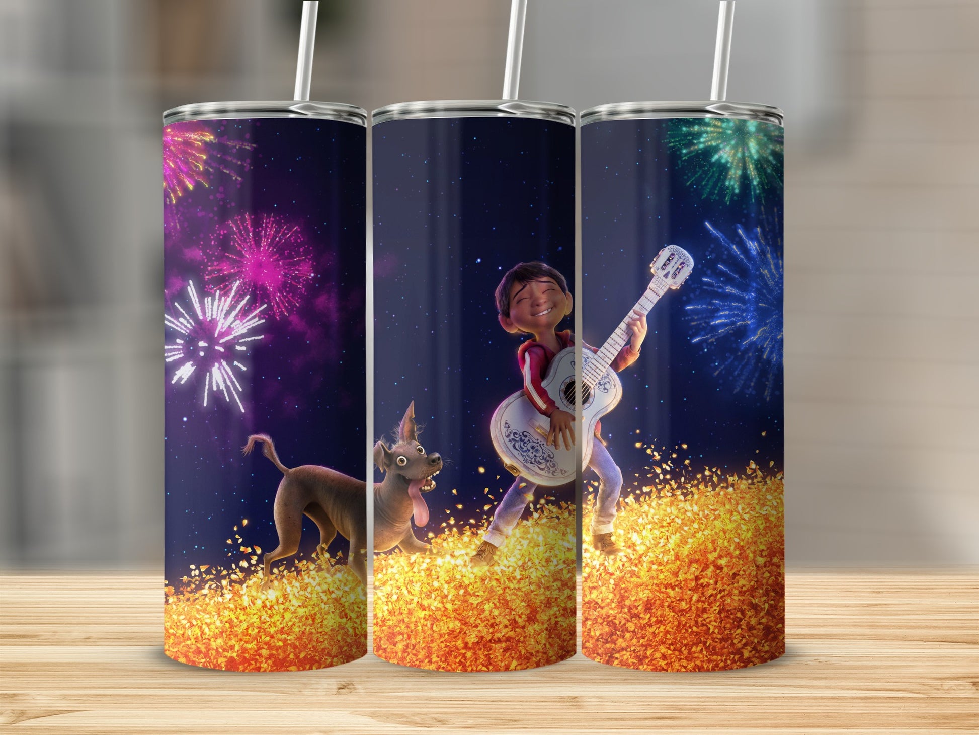 Colorful Animated Fireworks and Guitar Player Product