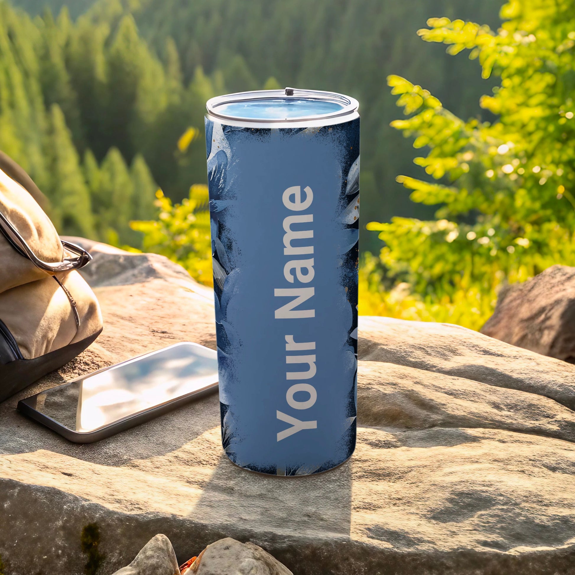 Customized Your Name Tall Travel Mug for Camping Hikes