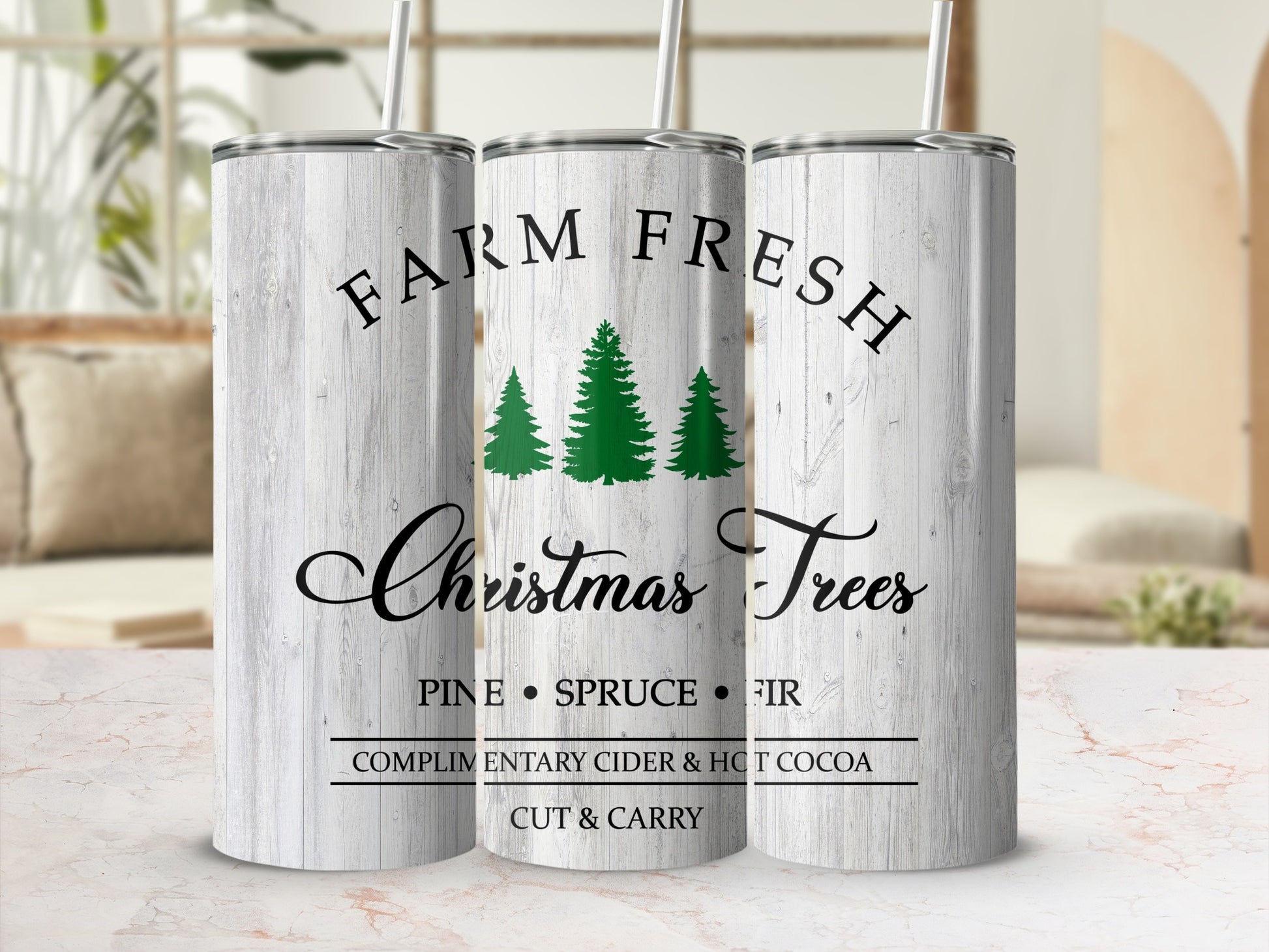 FARM FRESH Christmas Trees Cider & Hot Cocoa tumbler