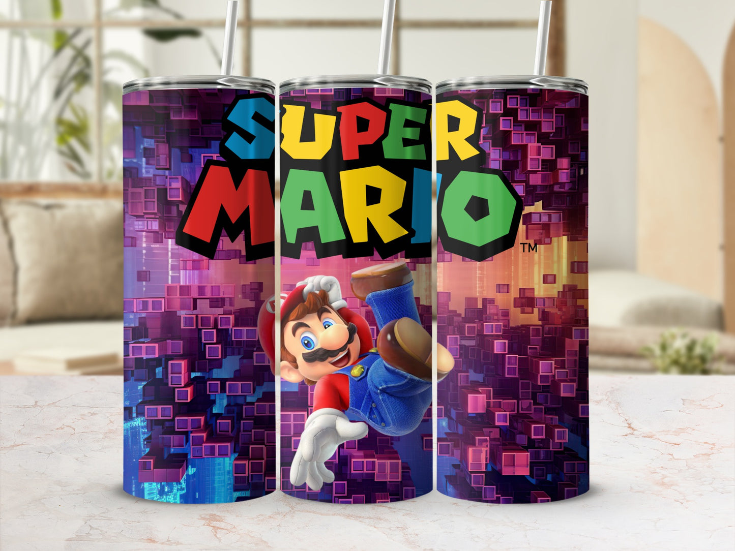 Super Mario Colorful Design Tumbler