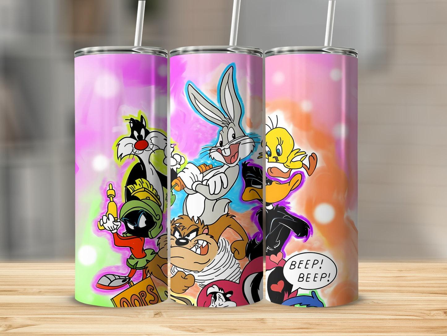 Classic Cartoon Characters Colorful Tumbler