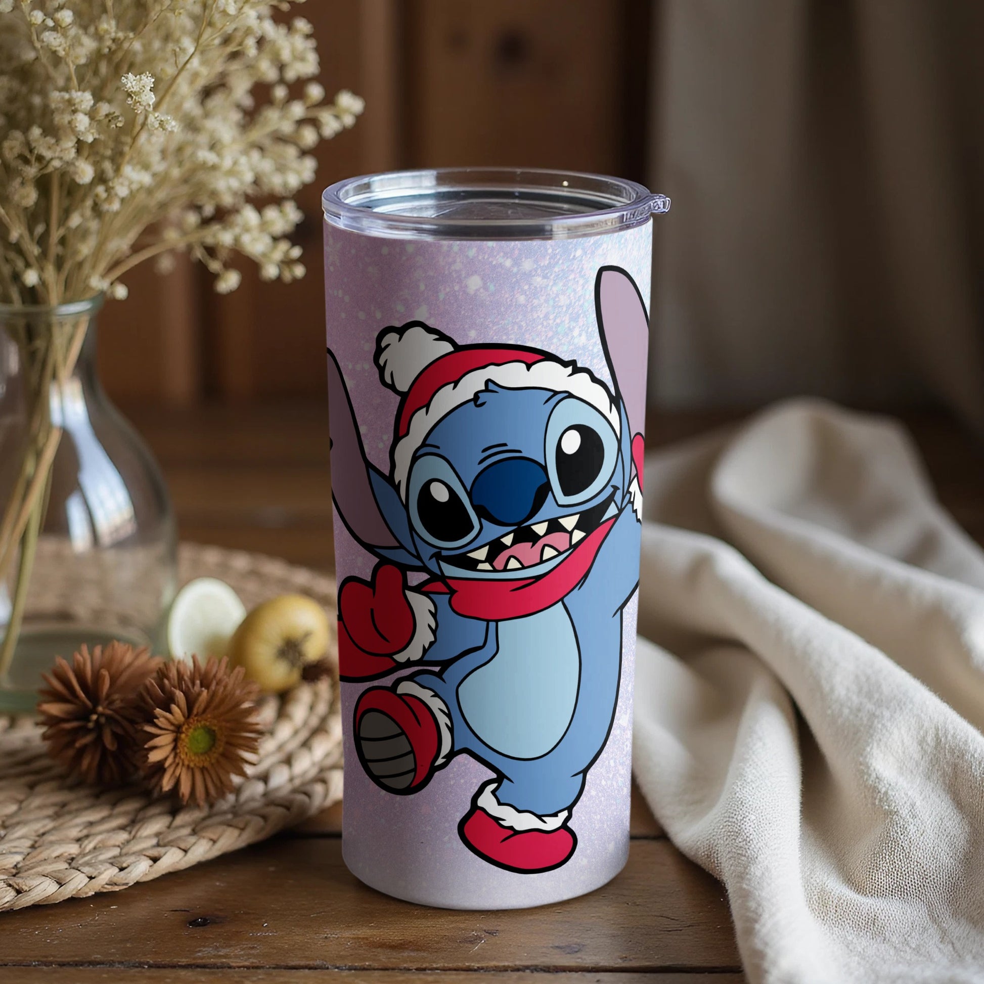 Festive Stitch Santa Design Tumbler for Holiday Cheer