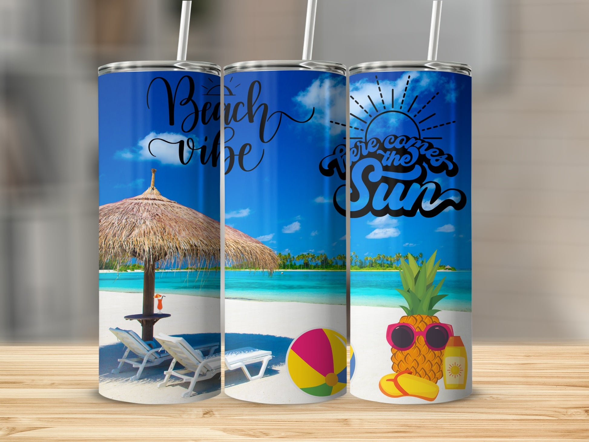 Beach Vibe Tumbler Set for Fun Summer Days