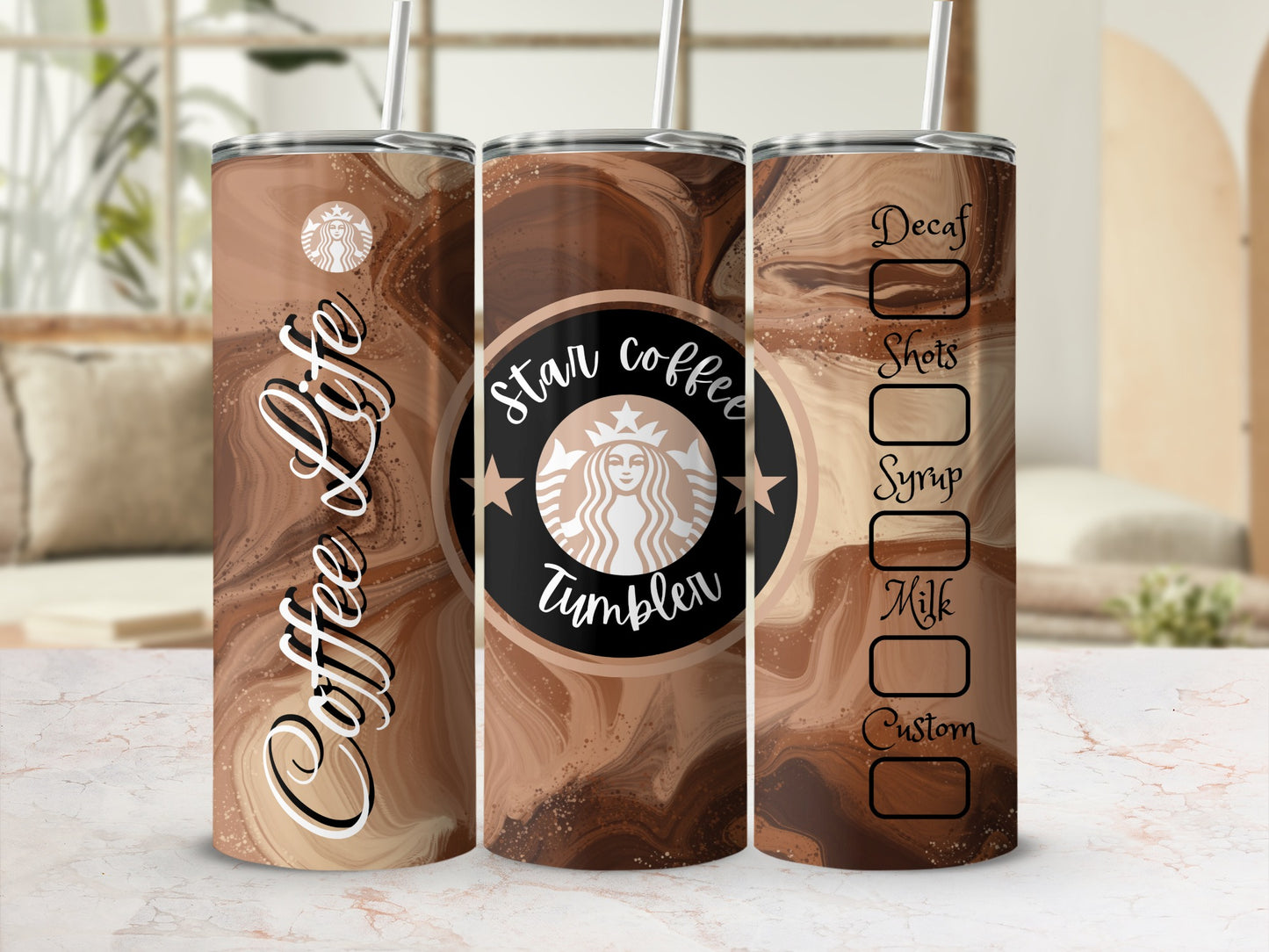 Star Coffee Tumbler Coffee Life Customizable Cups