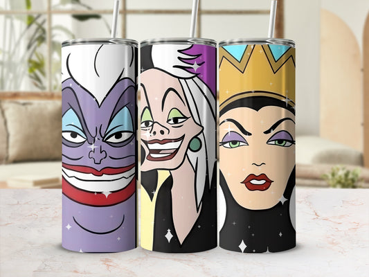 Animated Villains Character Tumbler with Lid and Straw