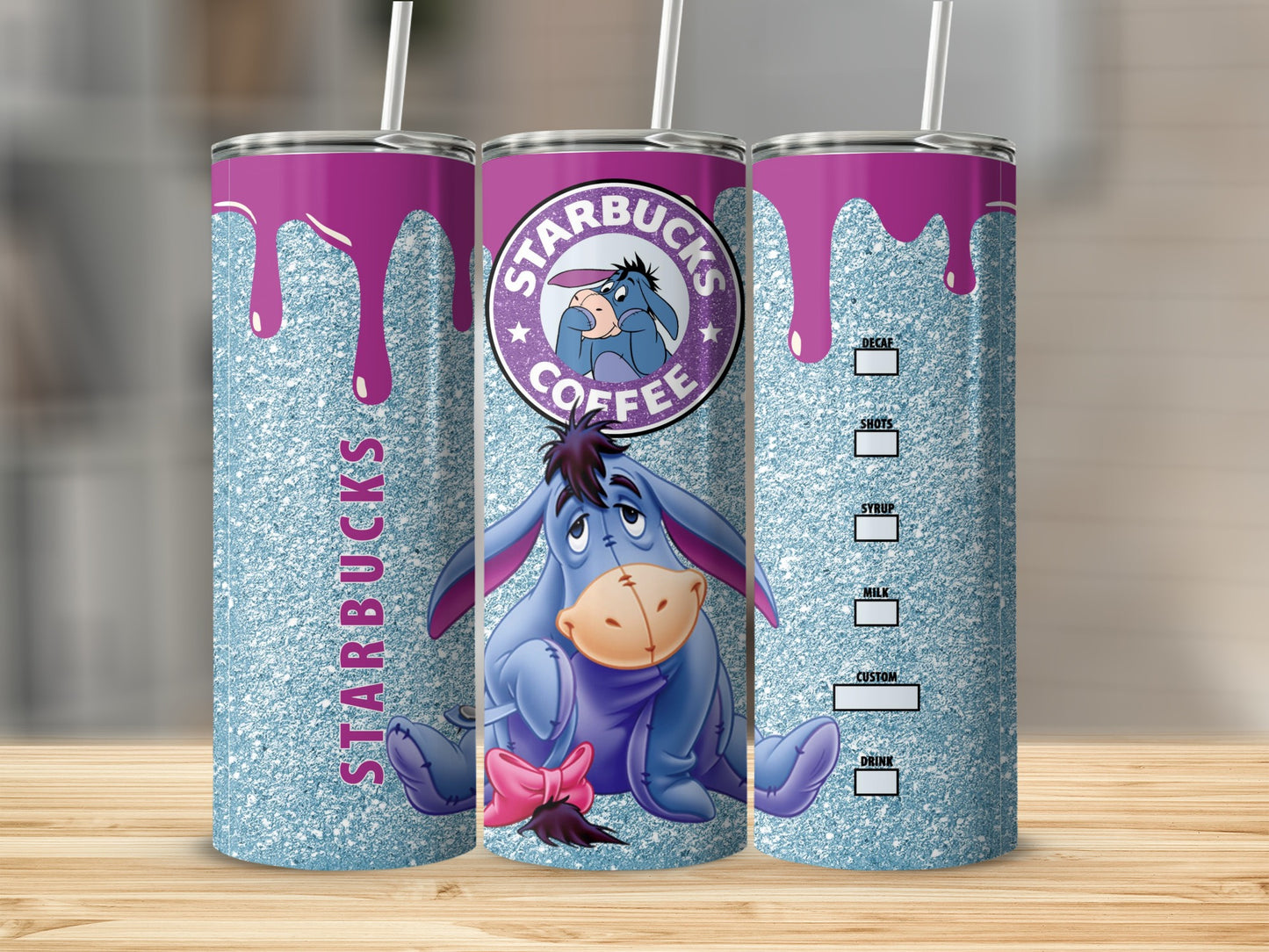 Starbucks Eeyore Glitter Design Tumbler Cup