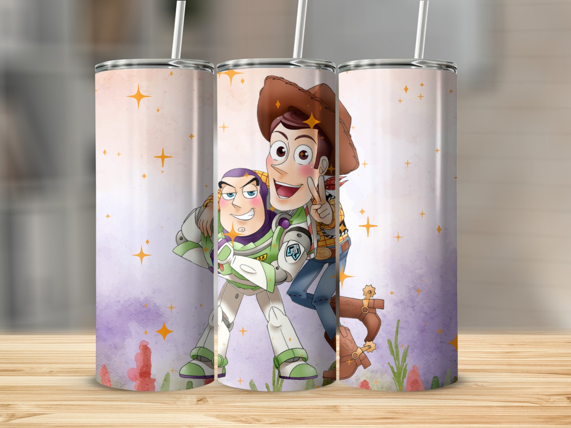 Buzz and Woody Cartoon Tumbler for Kids Cute Gift