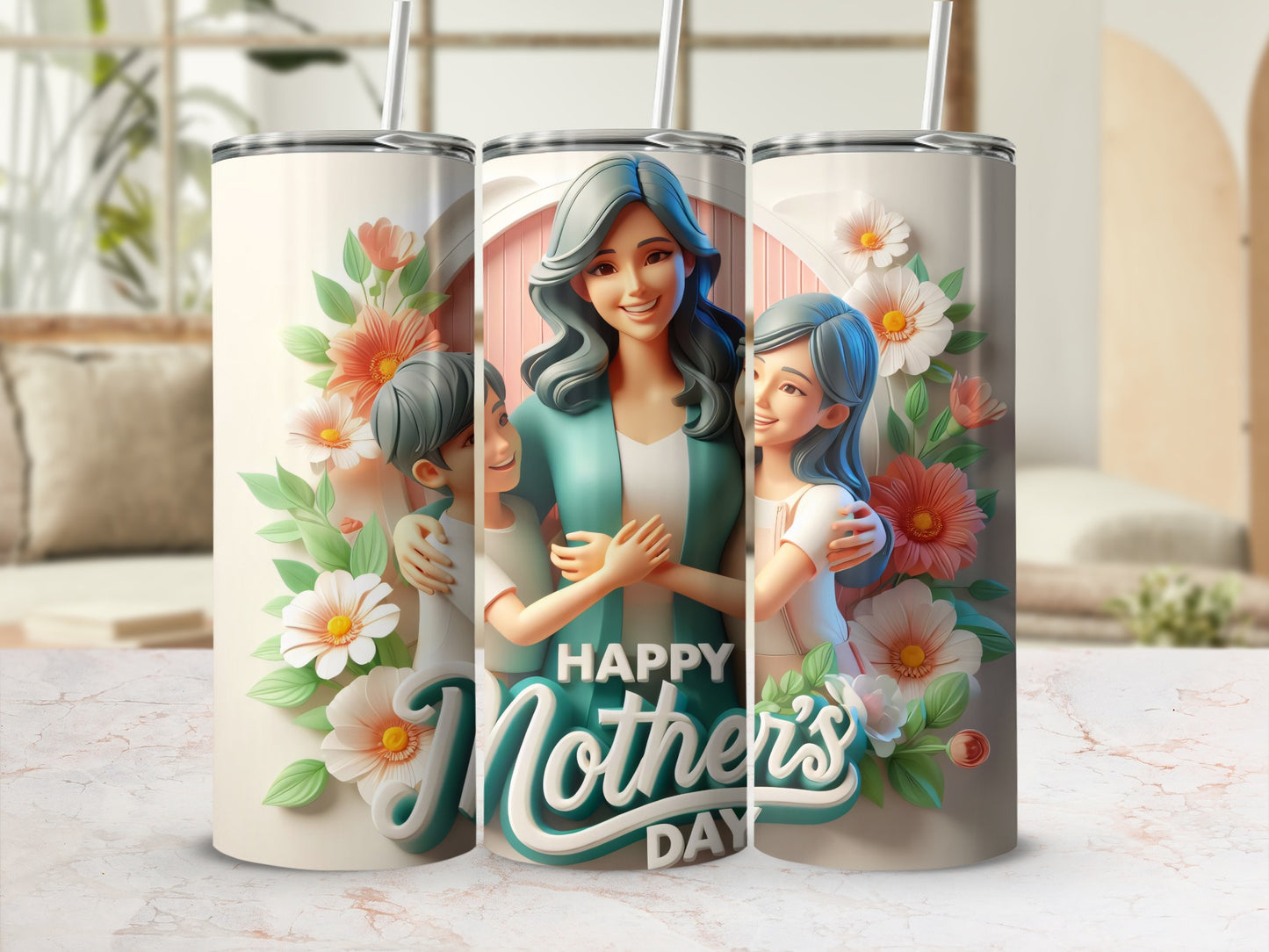 Happy Mother's Day Floral Design Tumbler Product