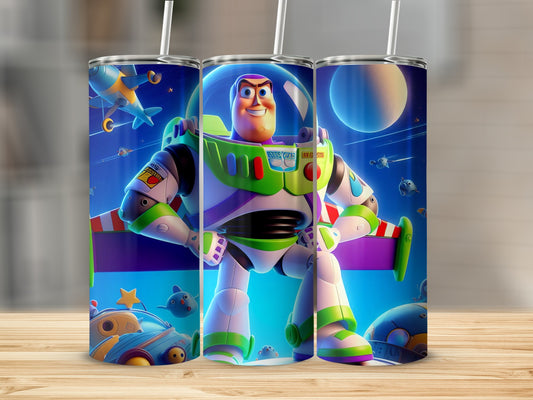 Toy Space Hero Tumbler with Colorful Cosmic Designs