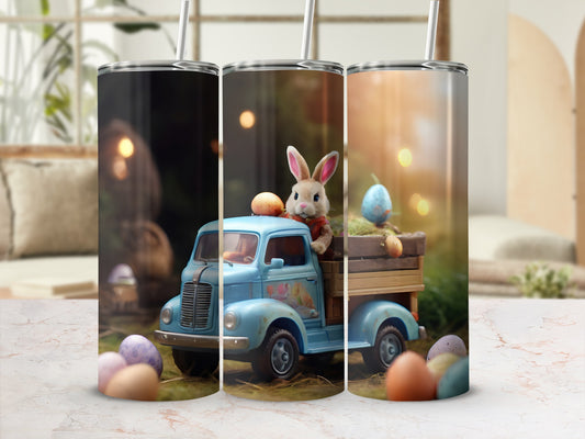 Whimsical Bunny Blue Truck Easter Eggs Decor Tumbler product type