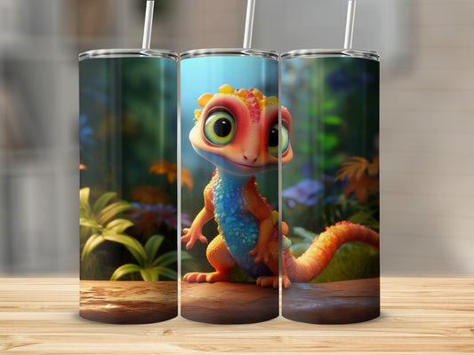Charming Gecko Art Stainless Steel Beverage Tumbler
