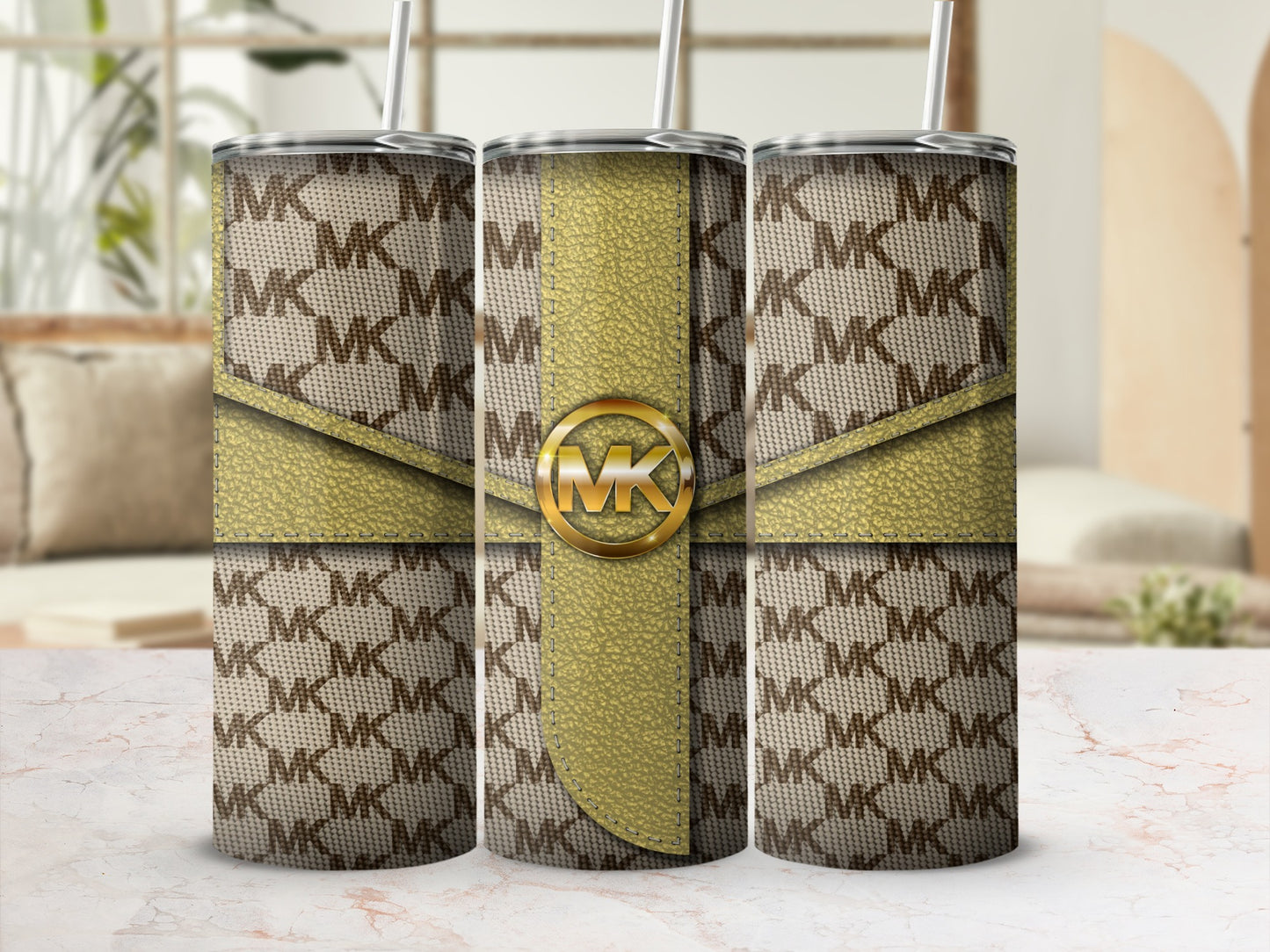 Stylish Monogram Design Insulated Tumbler Cups