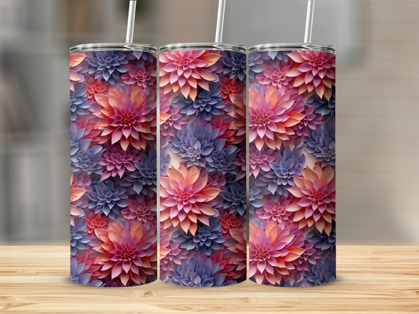 Floral Print Abstract Design Colorful Drinkware Product