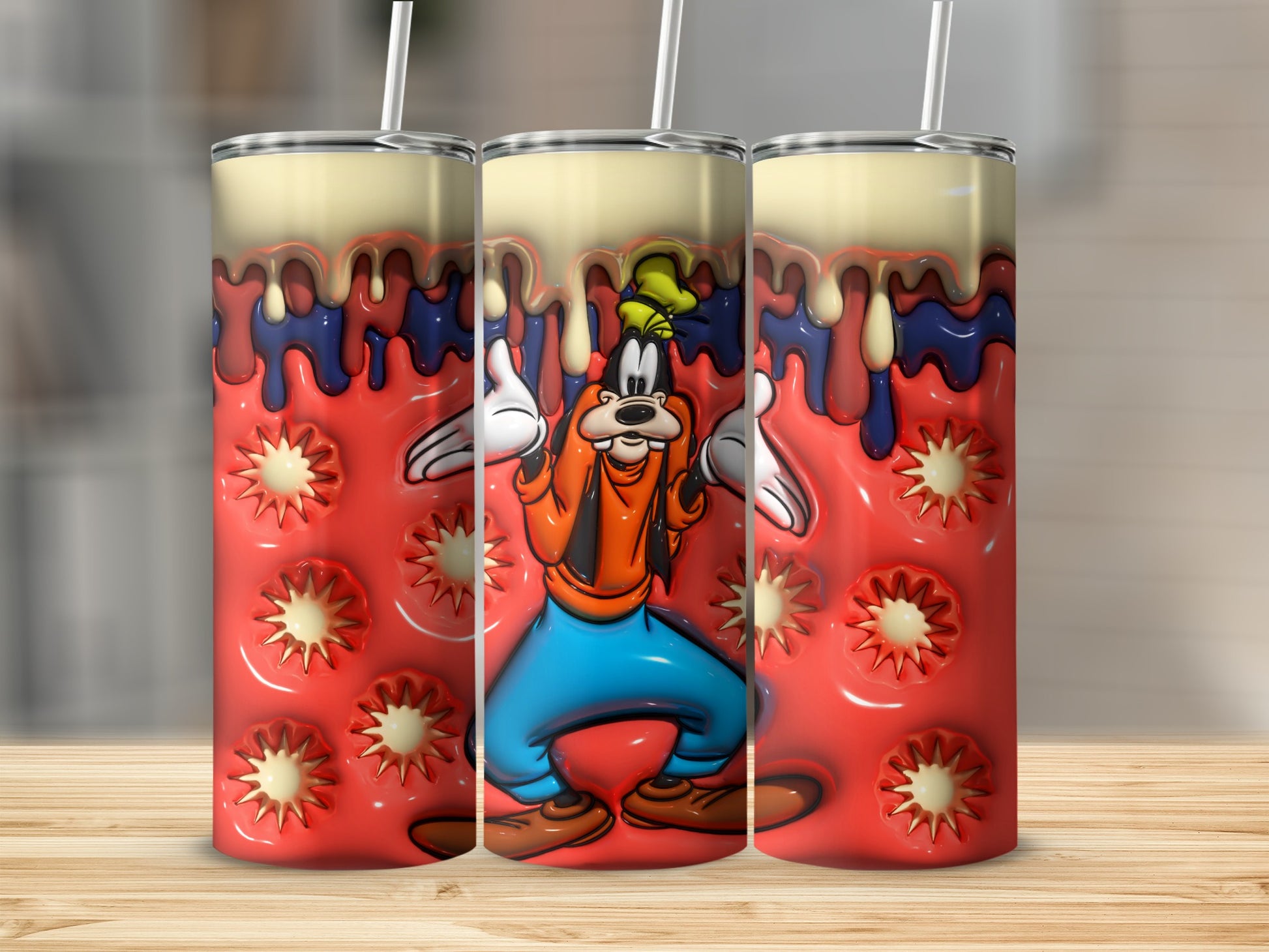 Cartoon Character Tall Dripped Design Tumbler product