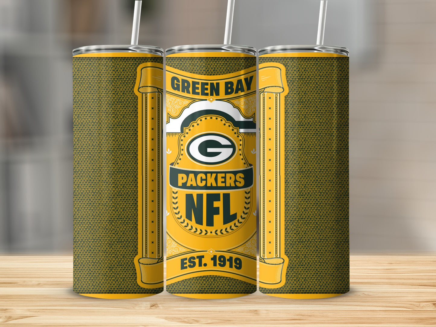 Green Bay Packers NFL Vintage Design Team Logo Tumbler