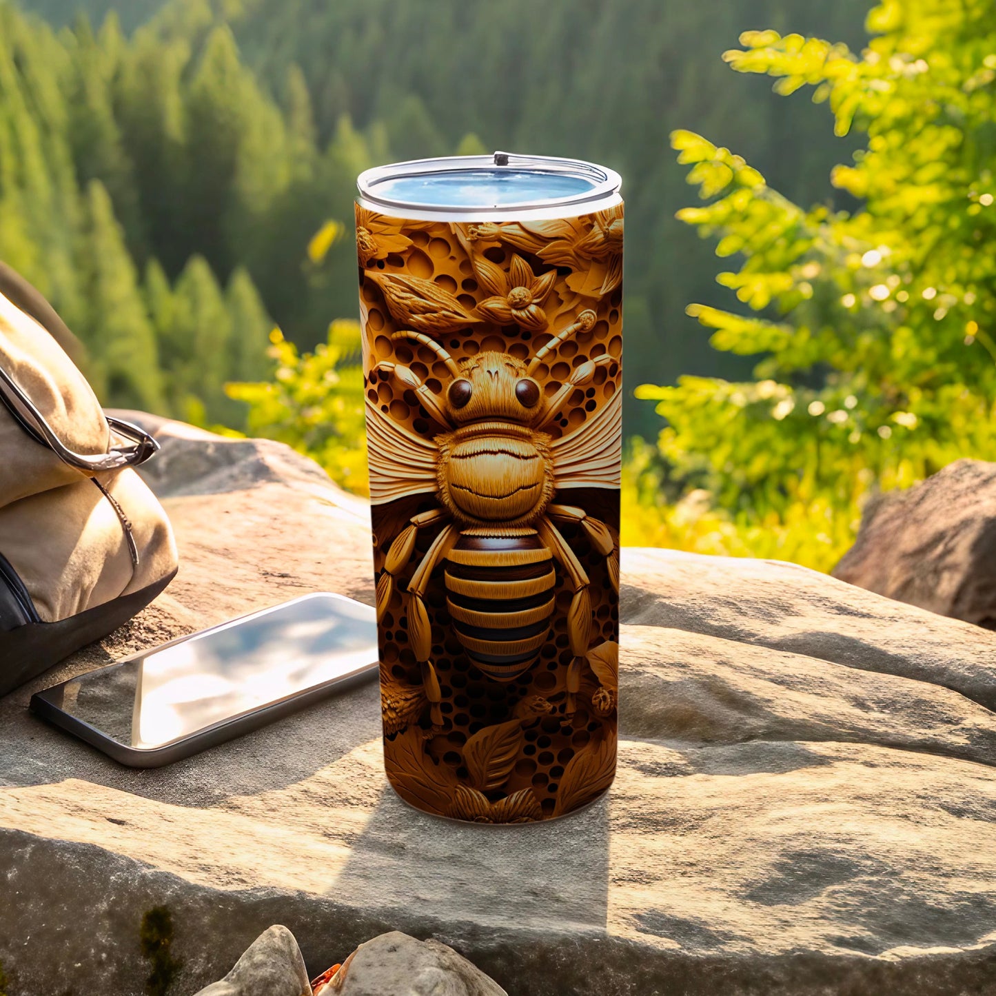 Detailed Bee Honeycomb Floral Nature Inspired Tumbler product type