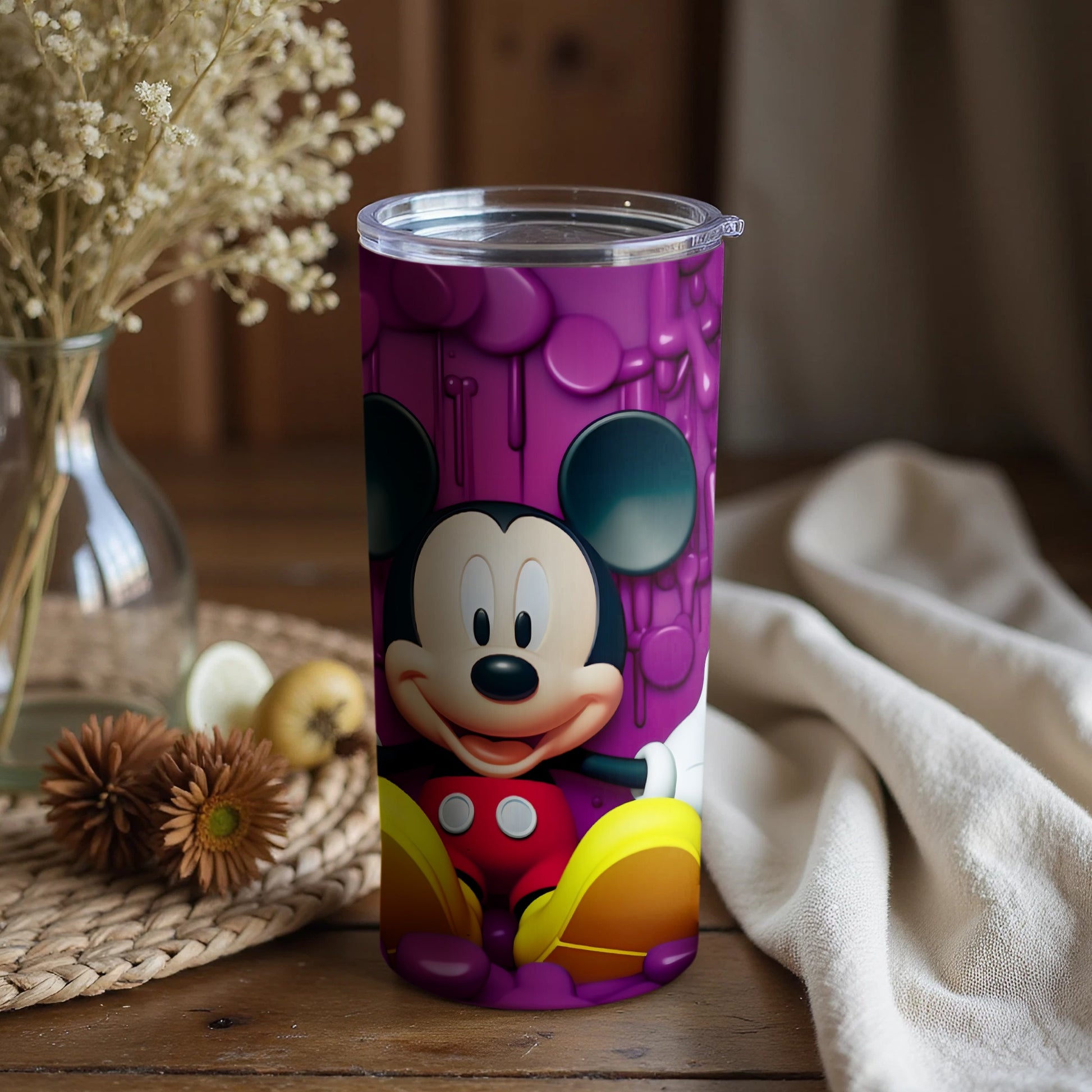 Colorful Mickey Mouse Themed Tumbler Cup