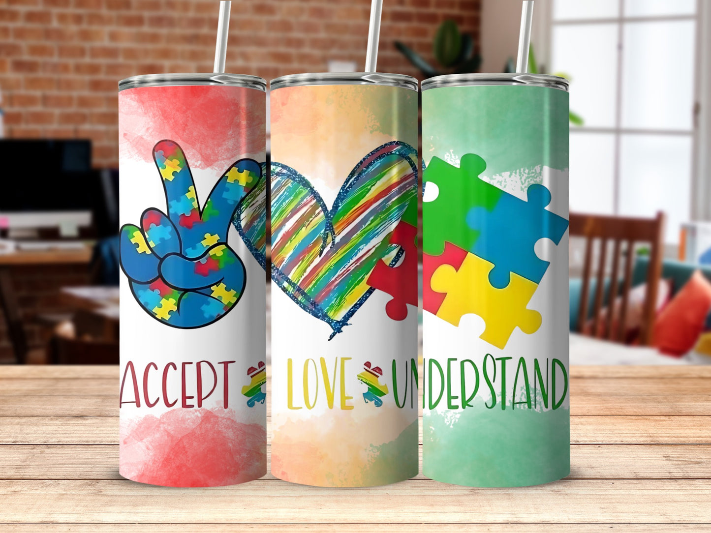 Accept Love Understand Autism Awareness Tumbler