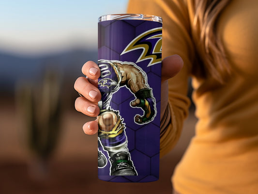 Animated Strength Football-Themed Tumbler Design