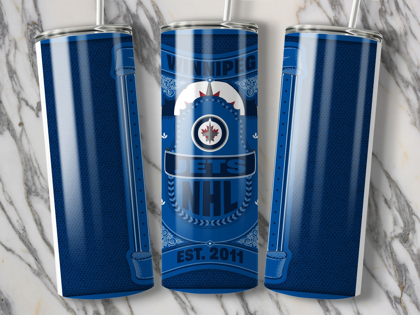 Winnipeg Jets NHL Est. 2011 Art Deco Design Tumbler