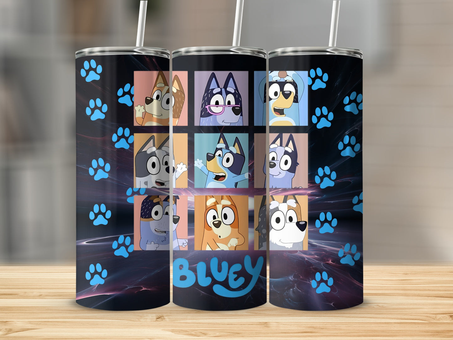Bluey Cartoon Characters Tumbler for Kids and Adults