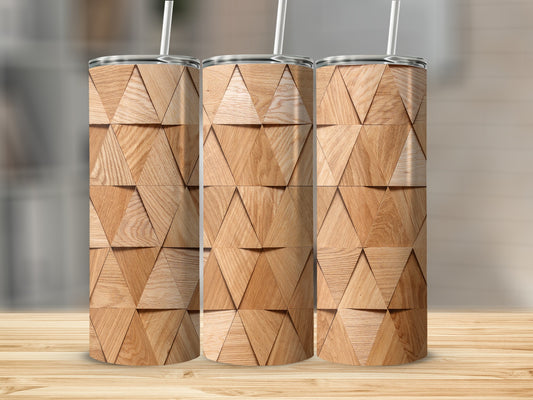 Geometric Triangle Wood Pattern Tumblers product type