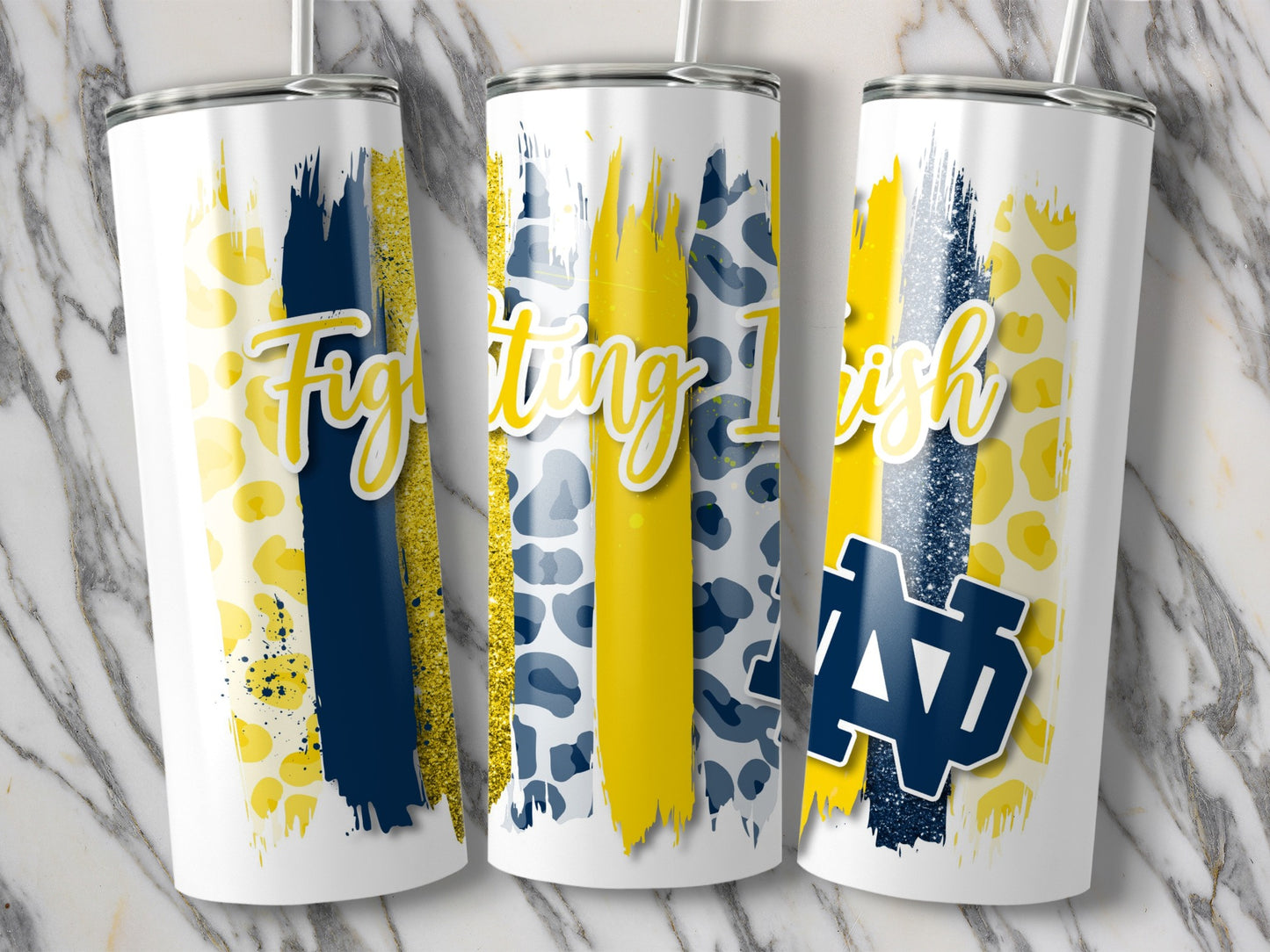 Fighting Irish Stripes Design Tumblers