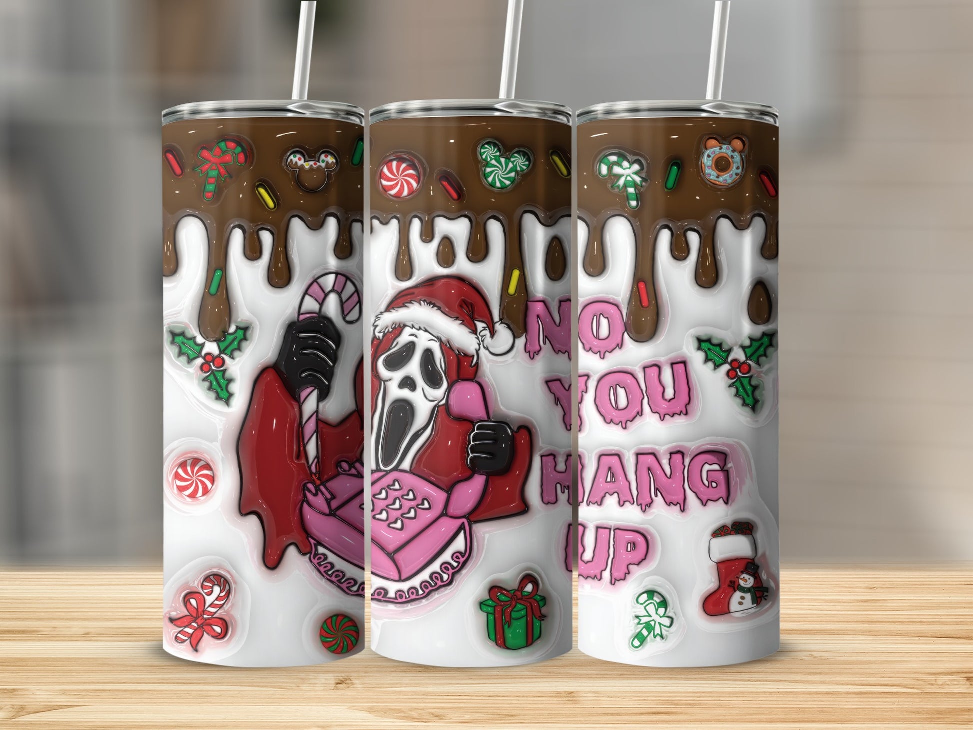 No You Hang Up Christmas Horror Tumbler Product