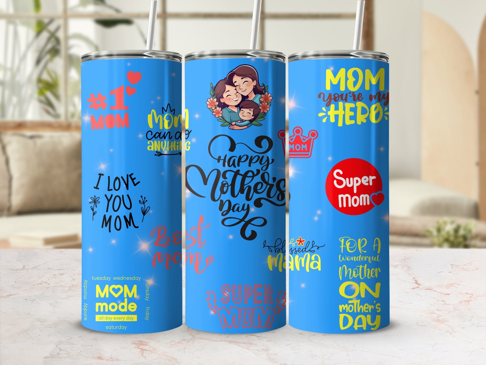 Happy Mother's Day Best Mom Super Mom Mode Tumbler