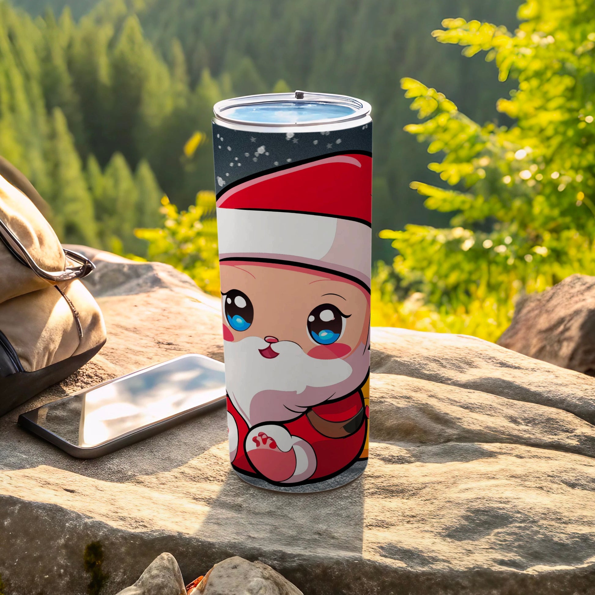 Cute Santa Claus Kawaii Design Tumbler Cup for Holiday