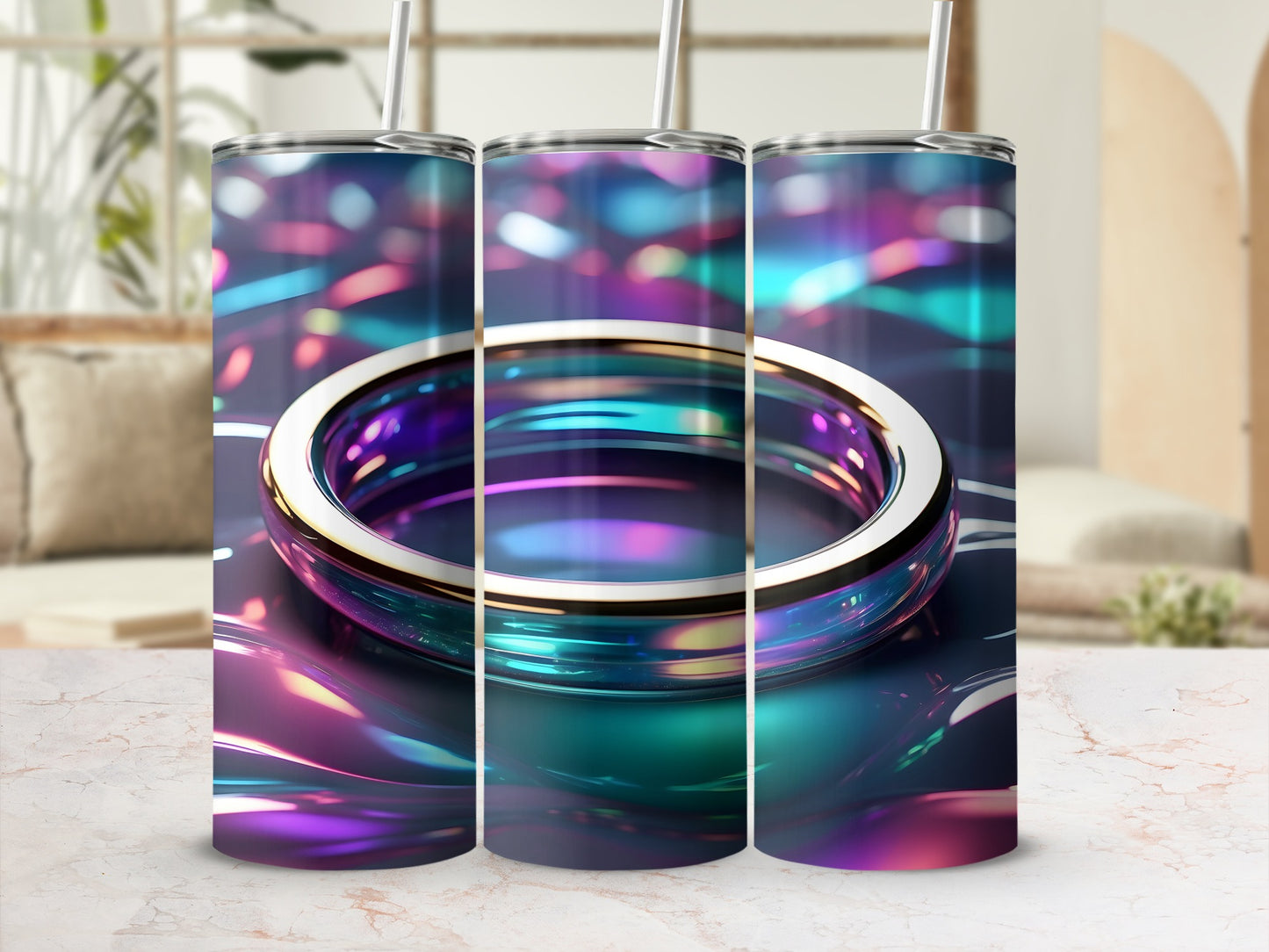 Iridescent Ring Abstract Vibrant Tumbler product type