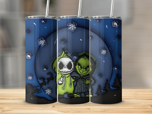 Festive Nightmare Before Christmas Theme Tumbler