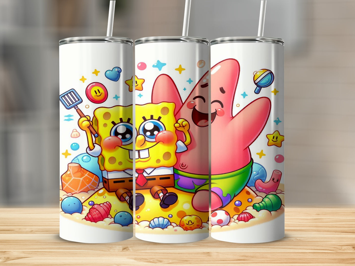 Adorable Cartoon Characters Colorful Tumbler Set