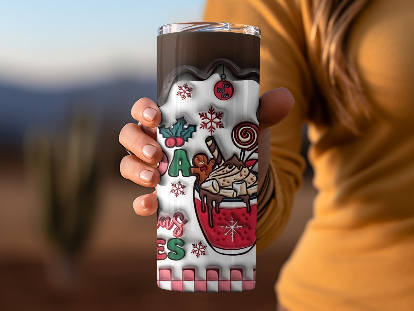 Christmas Hot Cocoa Holiday Tumbler for Festive Cheers