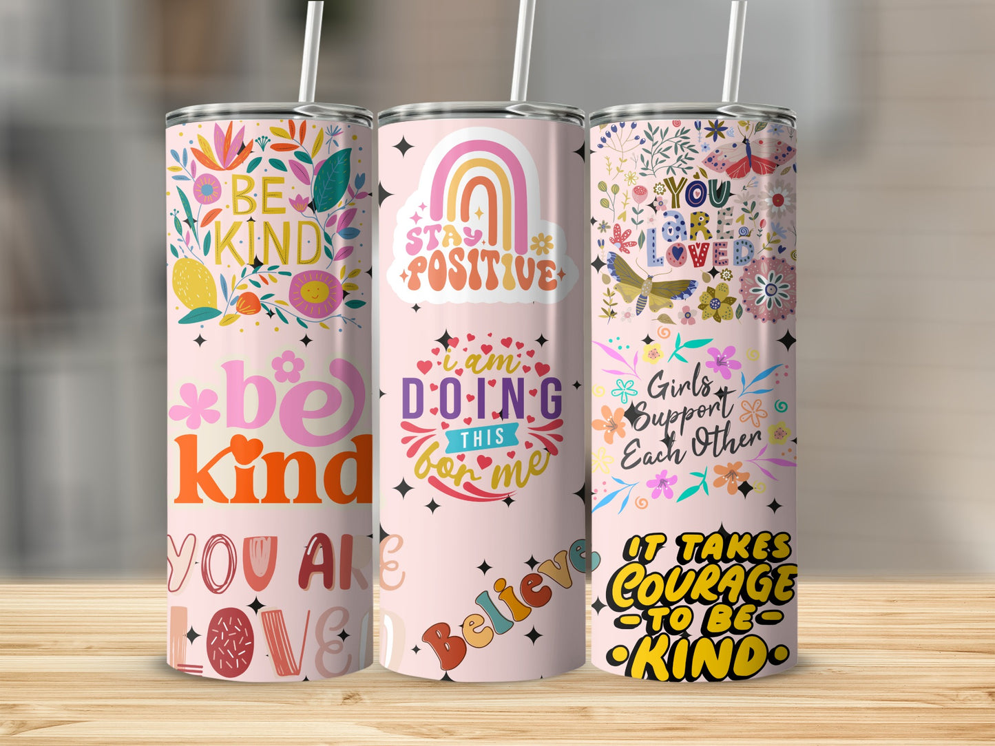 Motivational and Inspirational Tumbler Set for Positivity
